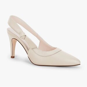 NEW Nude Pointed Toe High Heels Slingback Bowknot Formal Pumps Shoes 9